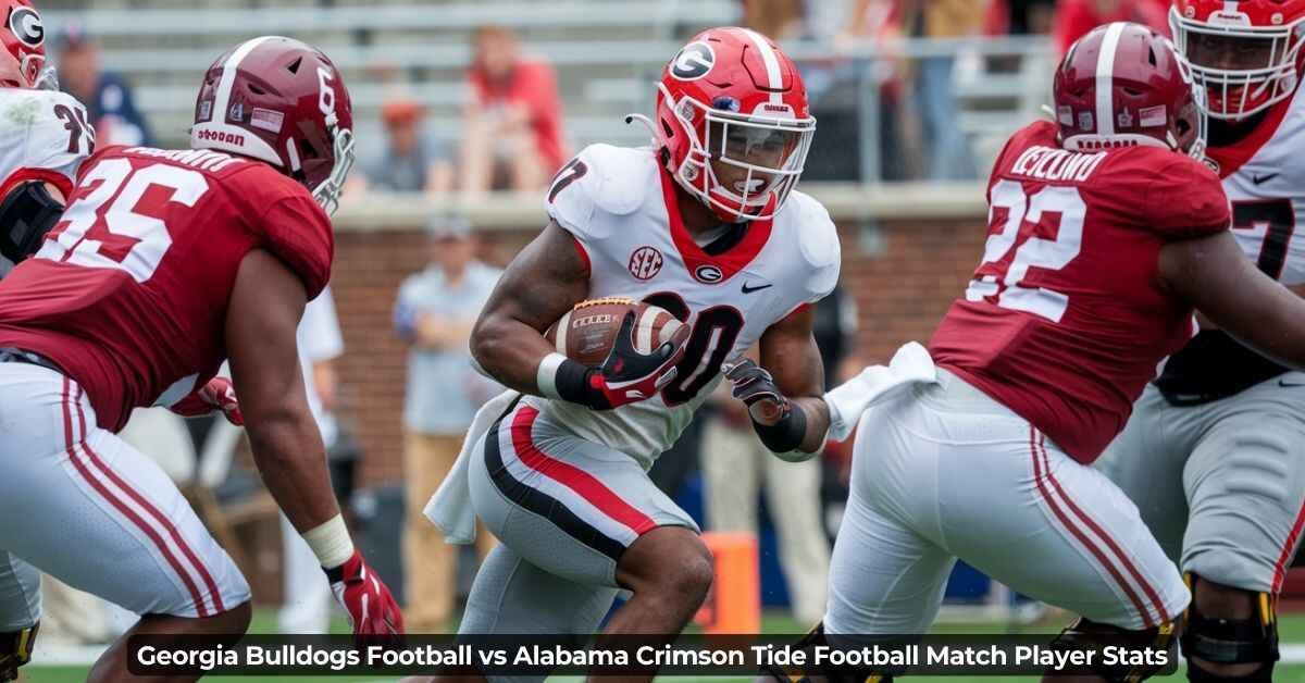 Georgia Bulldogs Football vs Alabama Crimson Tide Football Match Player Stats